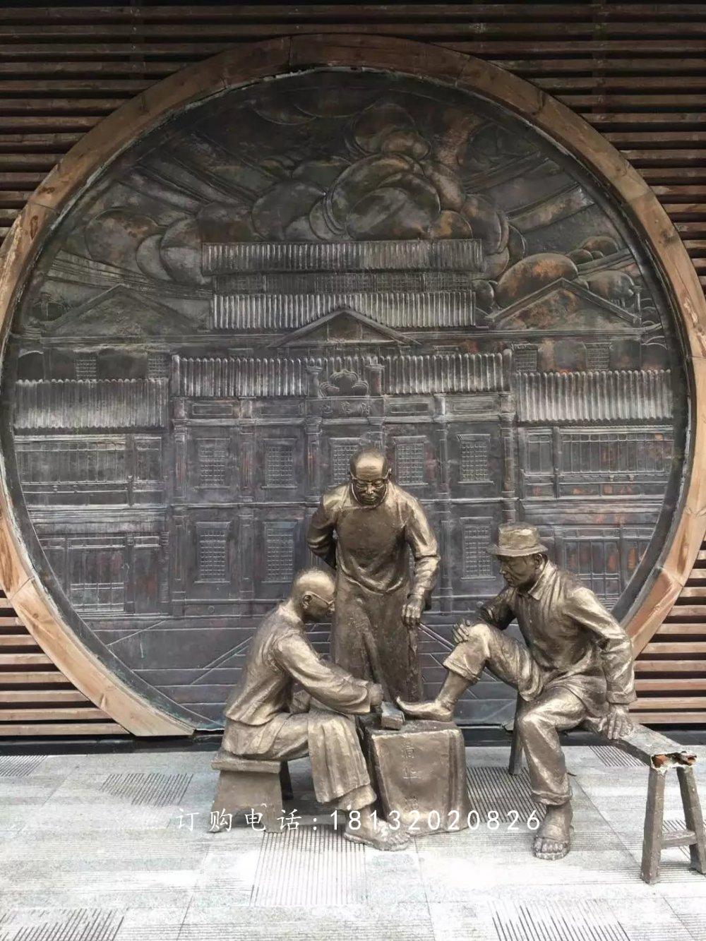 修腳銅雕，廣場(chǎng)景觀銅雕，小品銅雕