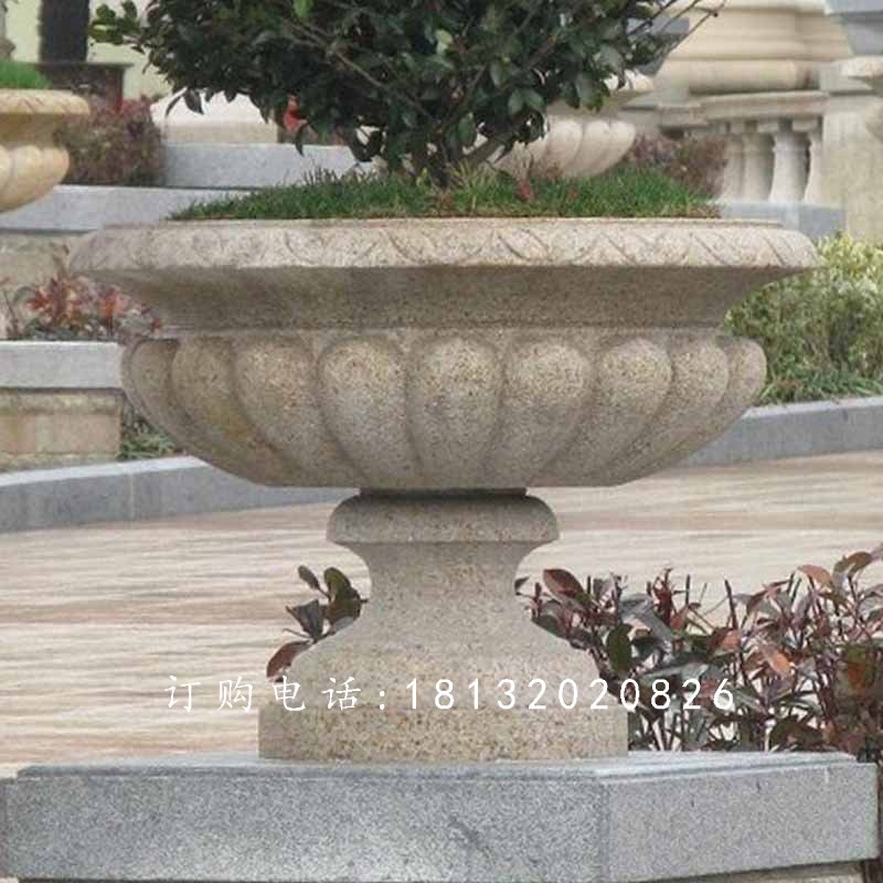 石頭花盆，石雕花盆，大理石花盆 (2)