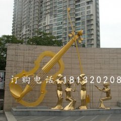 廣場音樂人物雕塑，黃銅人物雕塑