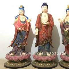 玻璃鋼東方三圣，彩繪玻璃鋼雕塑