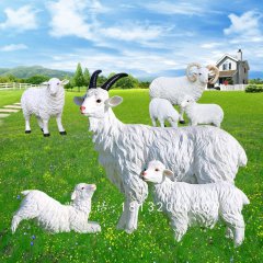 玻璃鋼山羊，玻璃鋼仿真動物雕塑