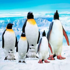 玻璃鋼企鵝，玻璃鋼仿真動物雕塑