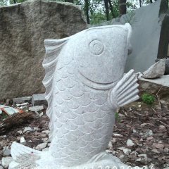 大理石鯉魚雕塑，魚石雕