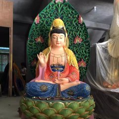 彩繪觀音菩薩雕塑，玻璃鋼觀音雕塑