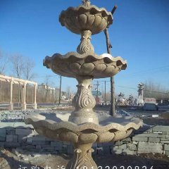 跌水盆噴泉雕塑，三層跌水盆石雕