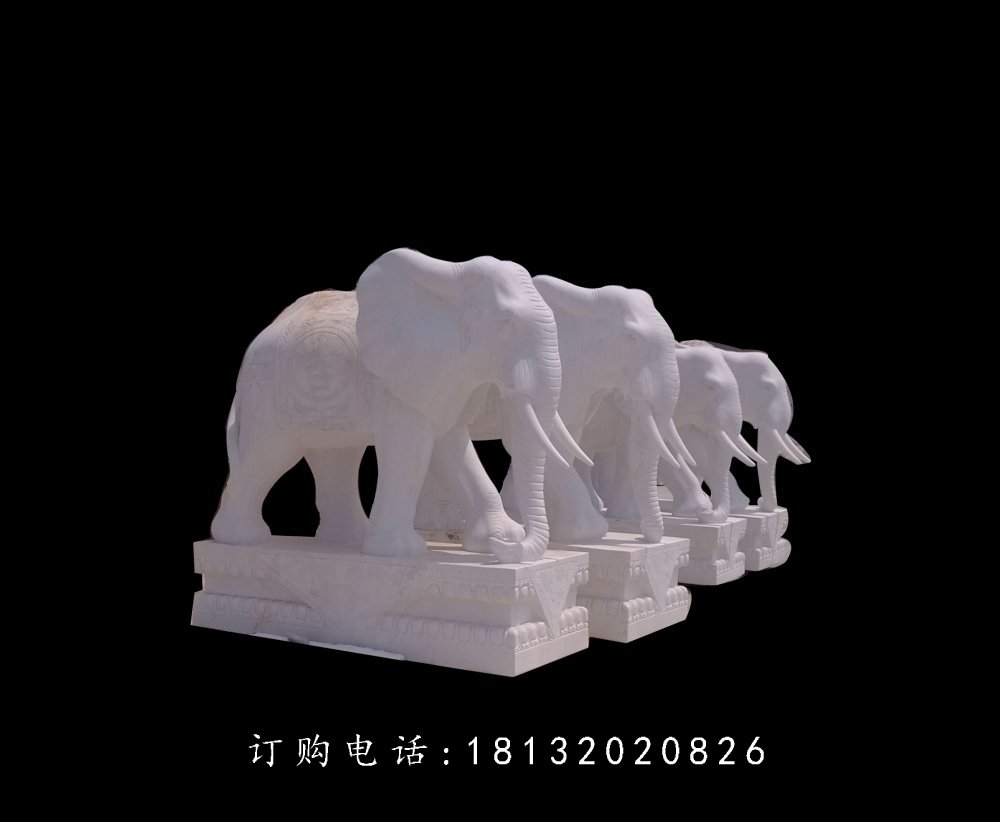 石雕大象，石雕動(dòng)物雕塑 (3)