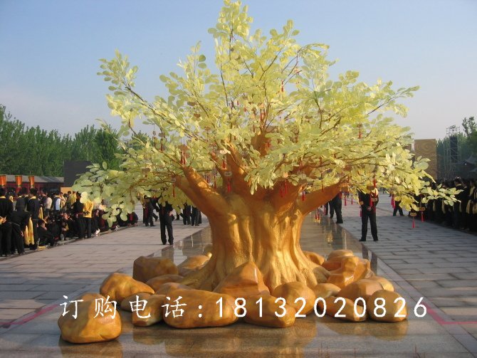 玻璃鋼樹(shù)木雕塑，仿真樹(shù)木雕塑