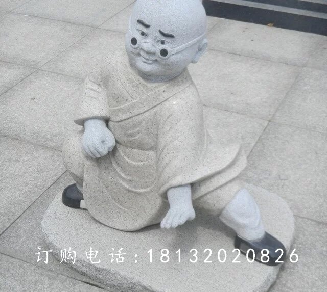 石雕小和尚，大理石人物雕塑