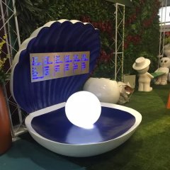 玻璃鋼珍珠貝殼雕塑，景觀玻璃鋼雕塑