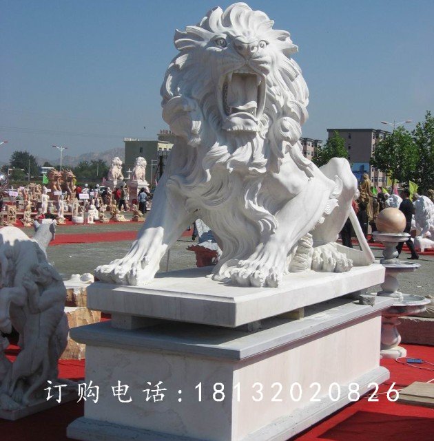 石雕獅子,石雕動(dòng)物雕塑 (2)
