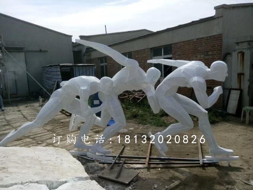 玻璃鋼滑冰雕塑，仿真滑冰雕塑