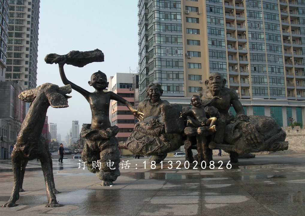 廣場(chǎng)歡樂雕塑，歡快銅雕，廣場(chǎng)雕塑