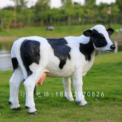 玻璃鋼奶牛，玻璃鋼仿真奶牛雕塑