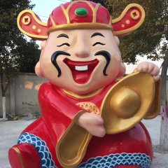 玻璃鋼卡通財(cái)神，卡通玻璃鋼雕塑