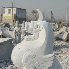獨角獸石雕，漢白玉神獸石雕