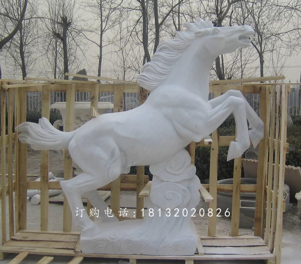 漢白玉石雕馬，廣場石馬雕塑