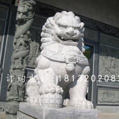 漢白玉石獅子雕塑，石獅子雕塑