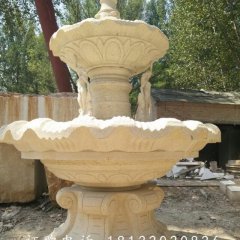 兩層噴泉石雕，砂巖噴泉雕塑
