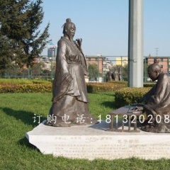 孔子學(xué)琴銅雕，公園人物銅雕