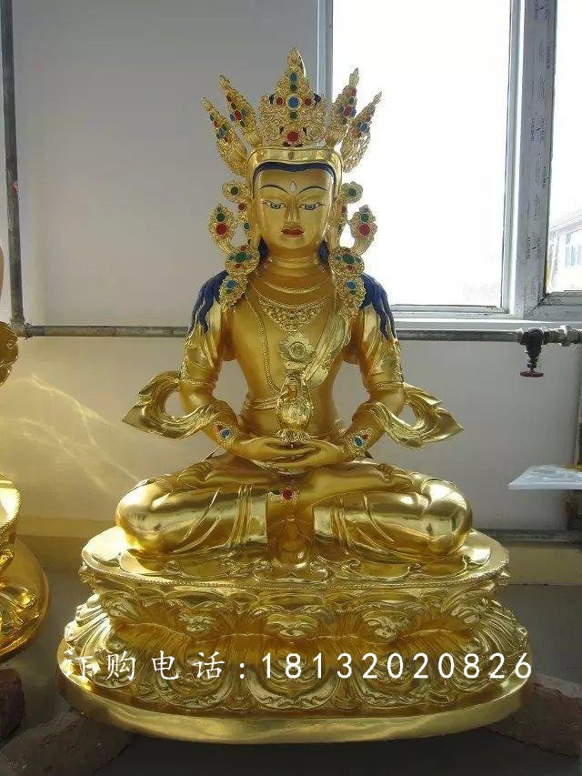 彩繪銅藏佛雕塑，鎏金密宗佛雕塑