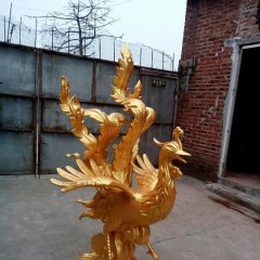 鳳凰銅雕，古代神獸銅雕