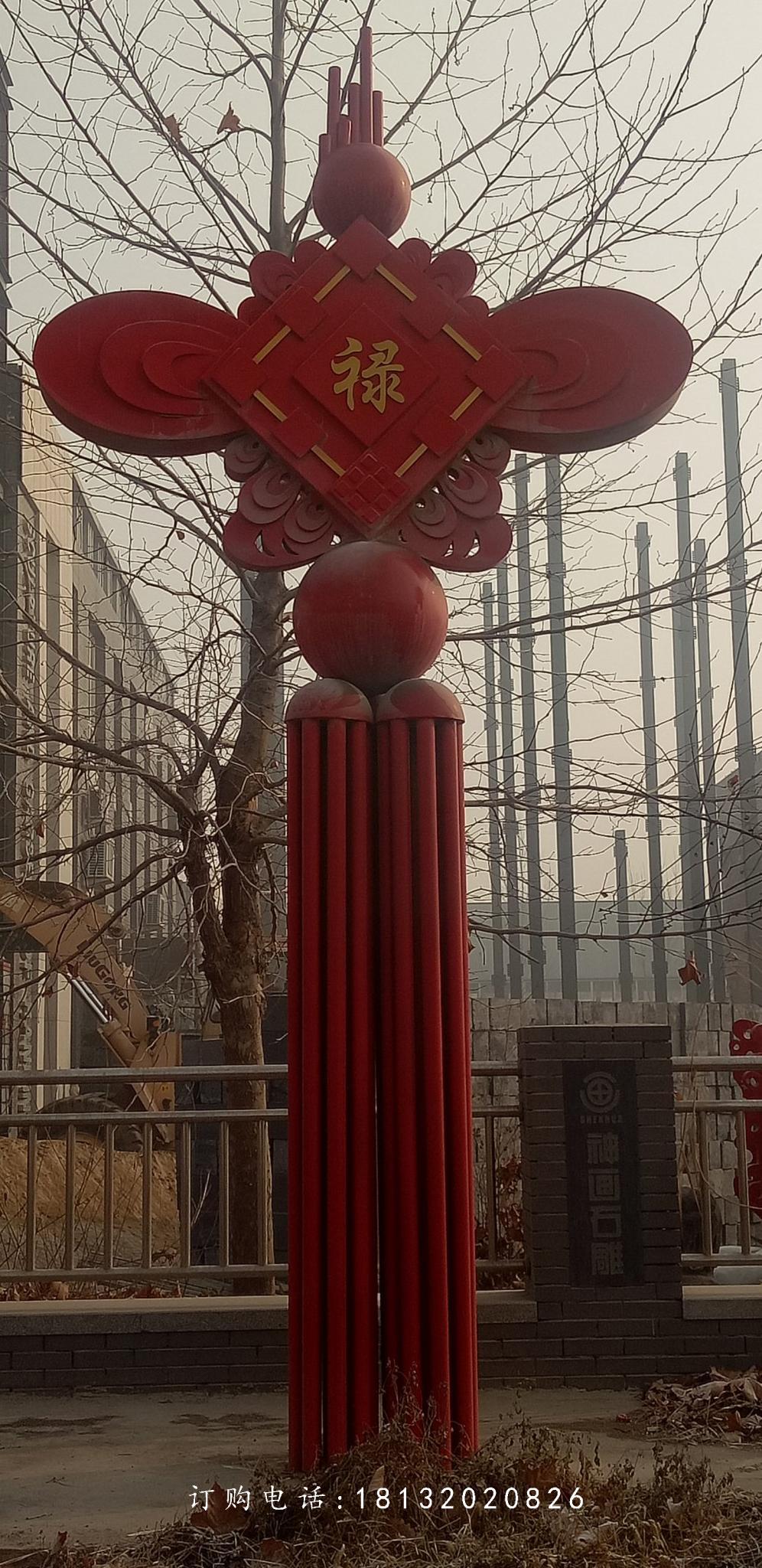 不銹鋼中國結(jié)雕塑,公園景觀不銹鋼雕塑 (2)
