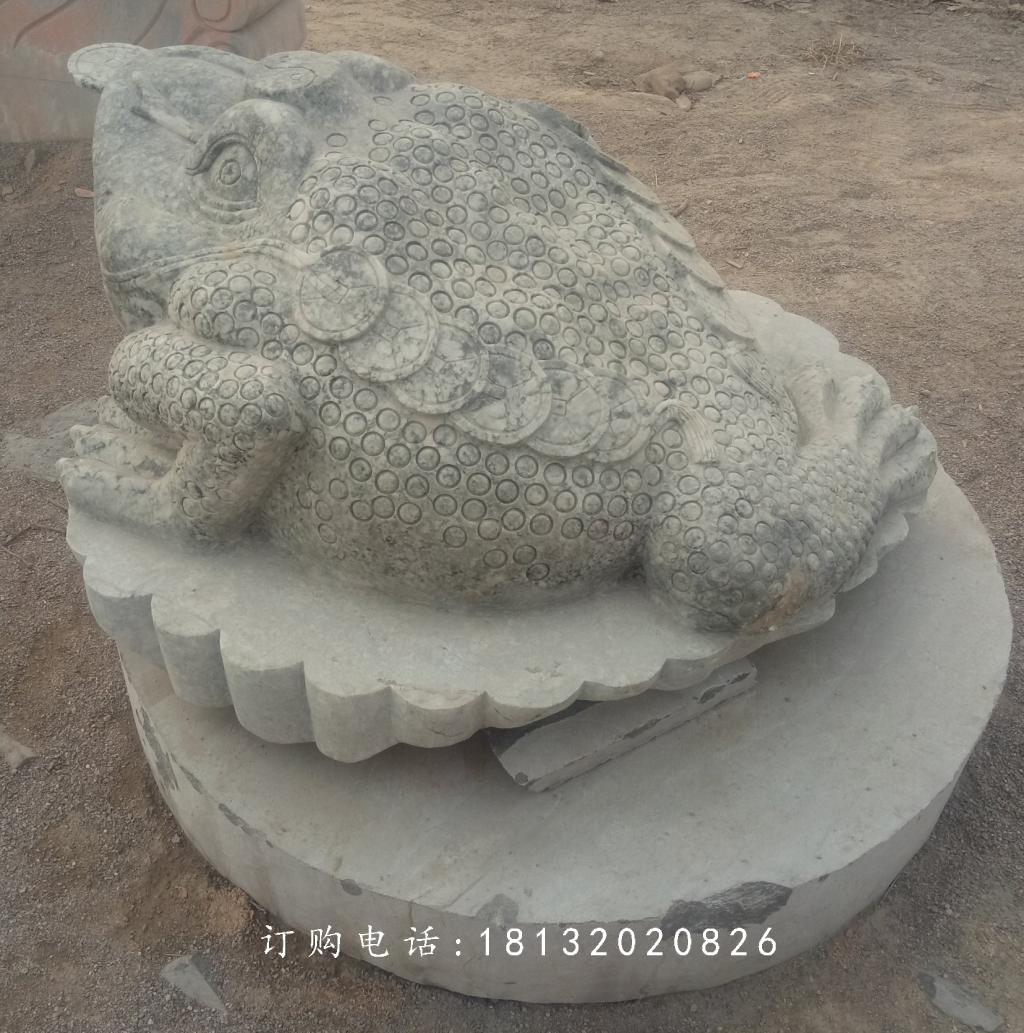 金蟾石雕，青石招財金蟾雕塑 (2)