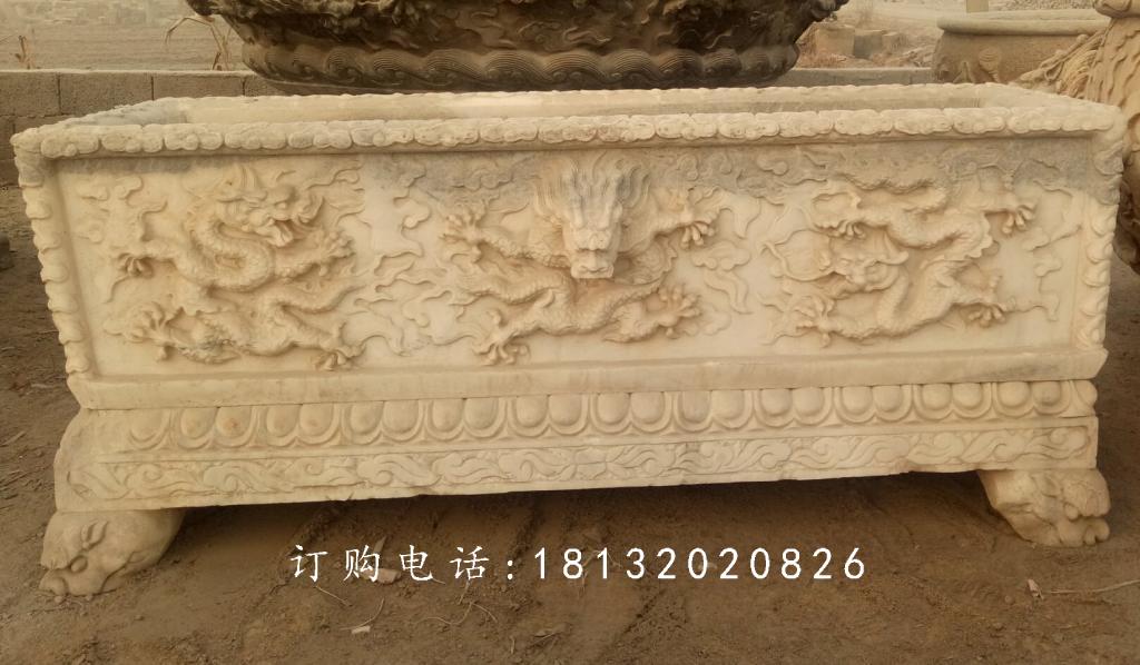 方形石水盆，大理石水盆雕塑