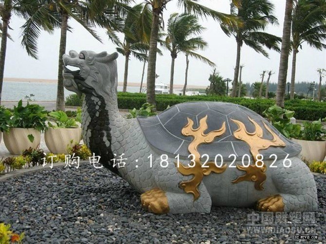 大理石龍龜?shù)袼埽糯瘾F石雕