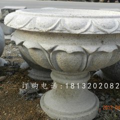 大理石花盆雕塑，公園花盆石雕