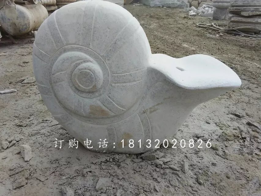 大理石蝸牛動物雕塑，蝸牛石雕 (2)