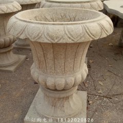石雕花缽，歐式花缽雕塑
