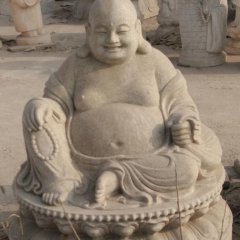 彌勒佛石雕，大理石笑面佛