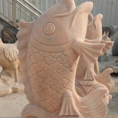 石雕魚，噴泉魚，公園石雕魚