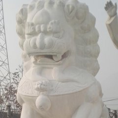 漢白玉獅子雕塑，漢白玉北京獅子