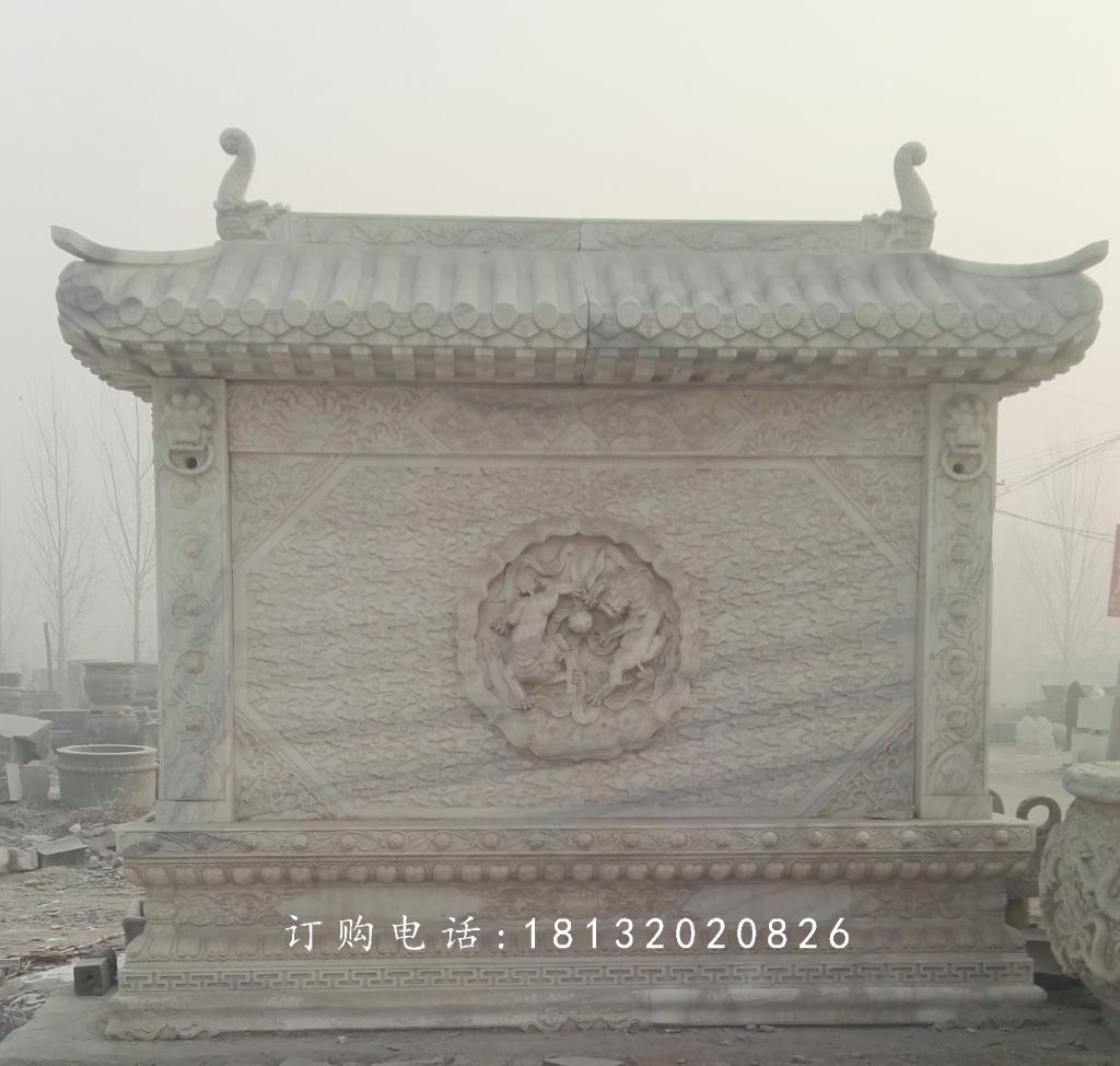 影壁石雕，大理石照壁雕塑 (2)