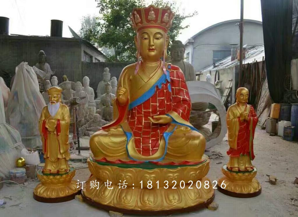 地藏王菩薩銅雕，彩繪佛像銅雕