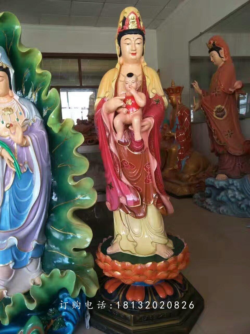 送子觀音雕塑,玻璃鋼觀音菩薩