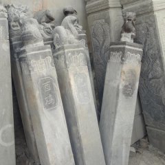 青石拴馬柱雕塑，仿古拴馬柱