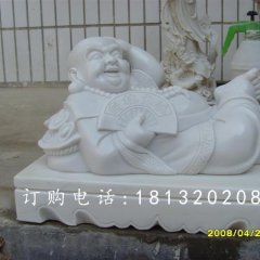高枕無憂石雕，彌勒佛睡覺石雕，石雕佛像
