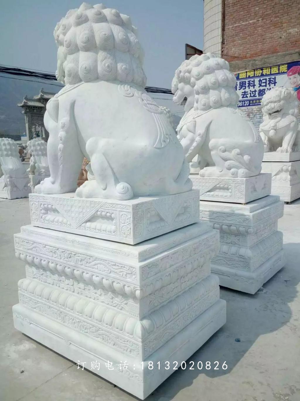 漢白玉獅子石雕,門口獅子雕塑 (2)