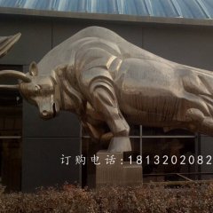 不銹鋼拓荒牛雕塑，不銹鋼動(dòng)物雕塑