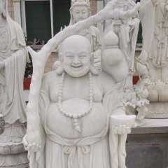 彌勒佛石雕，漢白玉笑面佛石雕