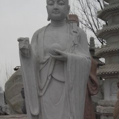 地藏王石雕，漢白玉佛像雕塑