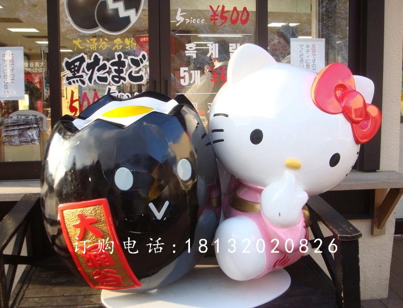 玻璃鋼kitty貓雕塑,卡通玻璃鋼雕塑