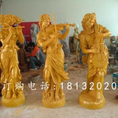 玻璃鋼吹拉彈唱雕塑，西方人物雕塑