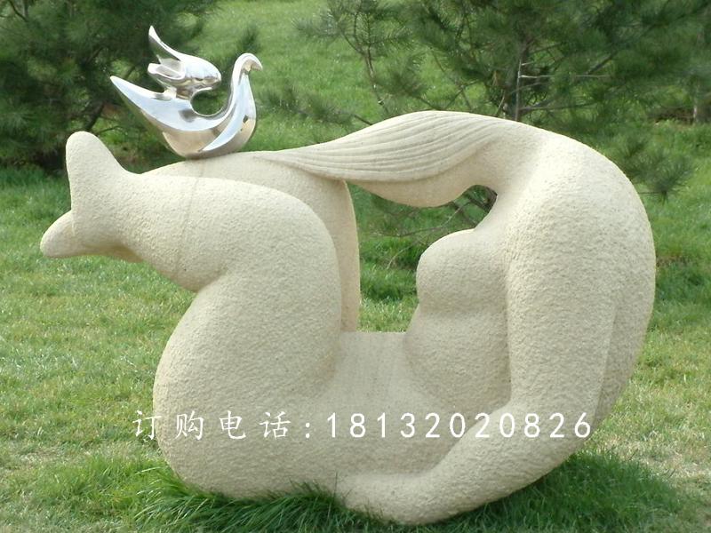 抽象女人石雕，公園景觀石雕
