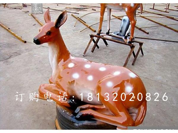 玻璃鋼梅花鹿雕塑，玻璃鋼仿真動(dòng)物