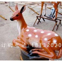 玻璃鋼梅花鹿雕塑，玻璃鋼仿真動(dòng)物
