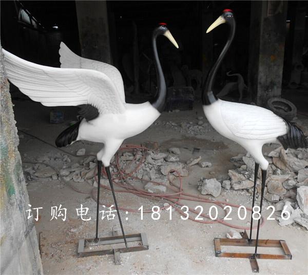 玻璃鋼仙鶴雕塑，玻璃鋼仿真動(dòng)物雕塑